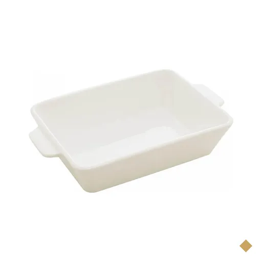 Kit 10 Refratários 23,5x5cm Travessa Porcelana Branca com Alça Funda Lyor…