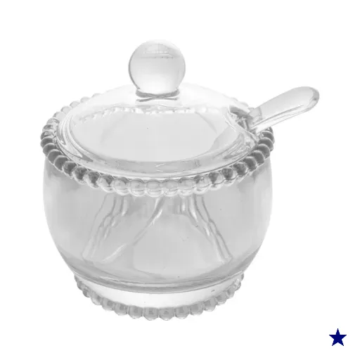 24 Potes para Açúcar 200ml Wolff Vidro Cristal Açucareiros Colher para…