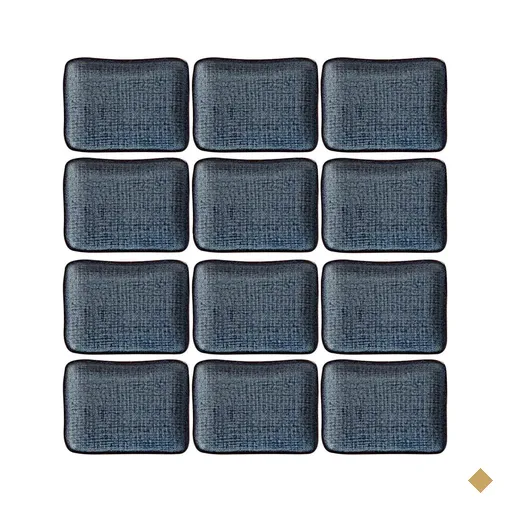 Kit 12 Pratos Retangulares Porto Brasil Juta Titanium 14x18cm Servir Entradas…