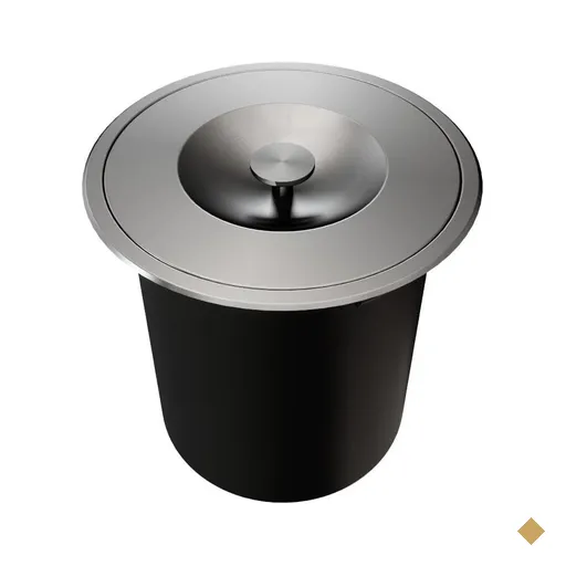 Lixeira de Embutir Redonda Docol Massima em Aço Inox Escovado com Balde…
