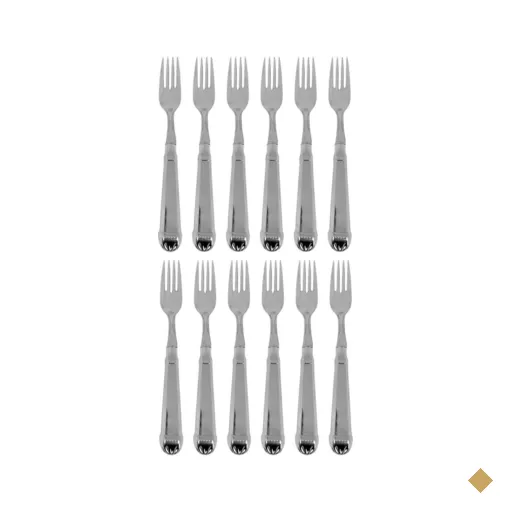 12 Garfos Jumbo para Churrasco 20cm Aço Inox Prateado Jantar Nobre Robusto
