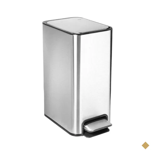 Lixeira com Pedal Piso Docol Flat 10L Aço Inox Balde Removível