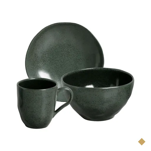 Aparelho de Jantar 18 Peças Cerâmica Stoneware Porto Brasil Orgânico Verde…