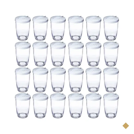 Kit 24 Farinheiras Porta Temperos Queijeira 350ml Ou com Tampa Plástico…