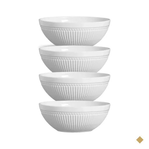 Kit 4 Tigelas Roma 2,5 litros Brancas Cerâmica Porto Brasil