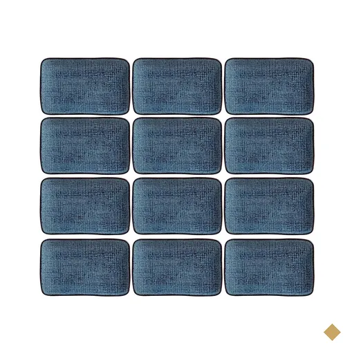 12 Pratos Retangulares 27x16cm Porto Brasil Cerâmica Titanium Juta Travessas…