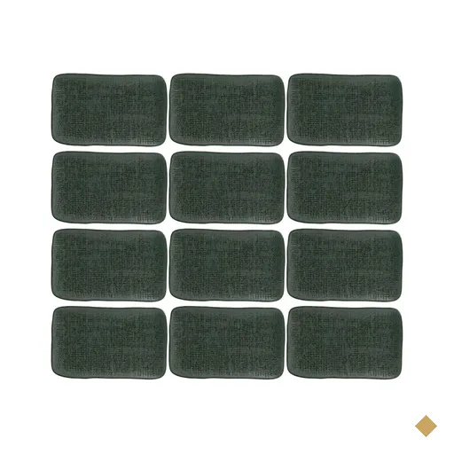 12 Pratos Cerâmica Verde 27x16cm Juta Sushi Travessas Retangulares Porto Brasil