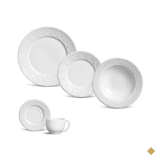 Aparelho de Jantar 30 Peças Madeleine Branco Porto Brasil