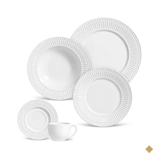 Aparelho de Jantar 30 Peças Roma Branco Porto Brasil