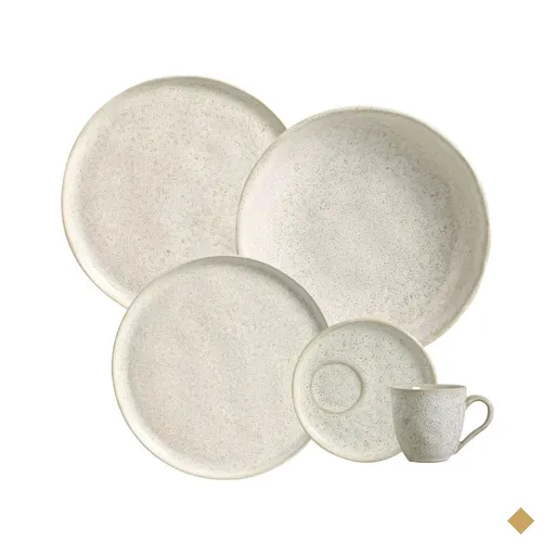 Aparelho de Jantar 30 Peças Bio Vanilla Cerâmica Orgânico Off White Porto…