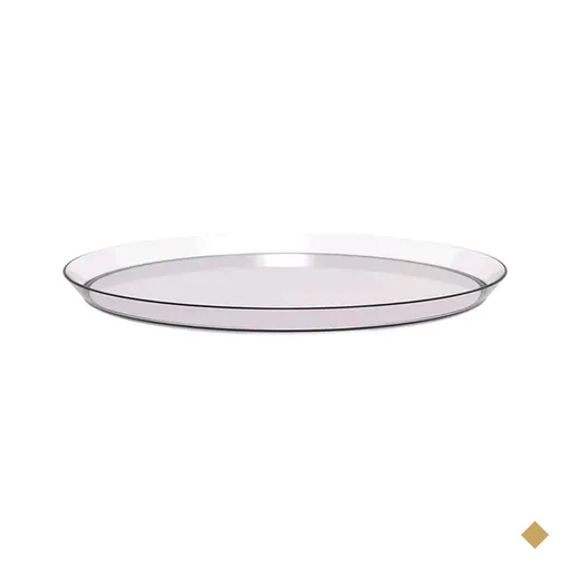 Kit 48 Bandejas Redondas 34cm Incolor Restaurante Bar Lanchonete Crippa Glassy