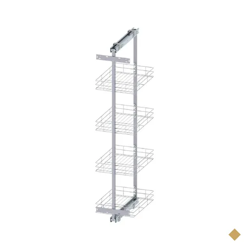 Coluna Deslizante Aramada 4 Prateleiras Tubular 50x35x130cm Evidence Dimec