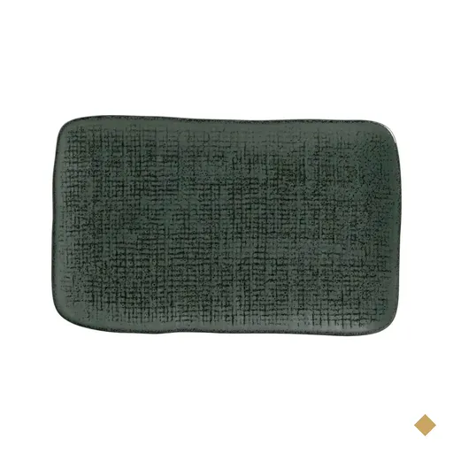 24 Travessas Cerâmica Verde Prato Juta Greenery Sushi 27x16cm Restaurantes…