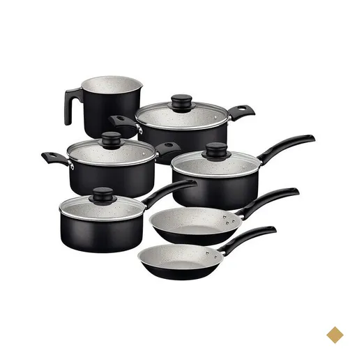 Conjunto de Panelas Tramontina Turim, 7 Peças, Preto