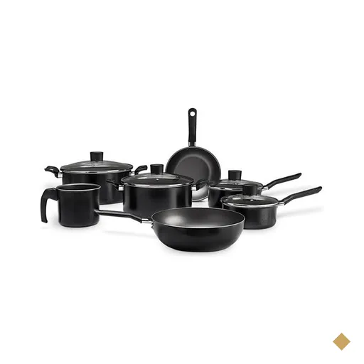 Conjunto de Panelas Brinox Ebony com 7 peças, Preto