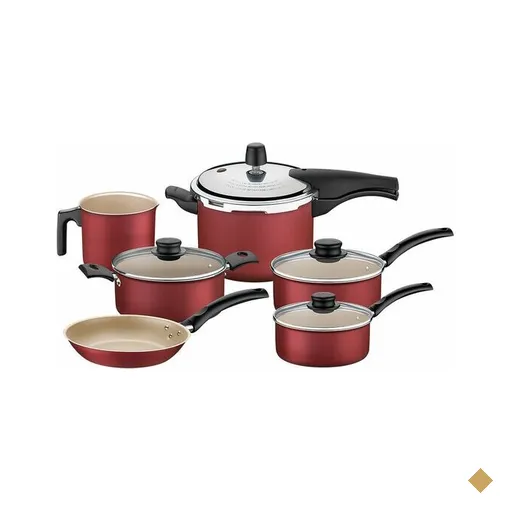 Conjunto de Panelas Antiaderente Tramontina Turim, 6 Peças, Vermelho
