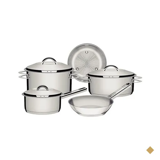 Conjunto de Panelas Tramontina Solar 5 Peças Aço Inox, Fundo Triplo