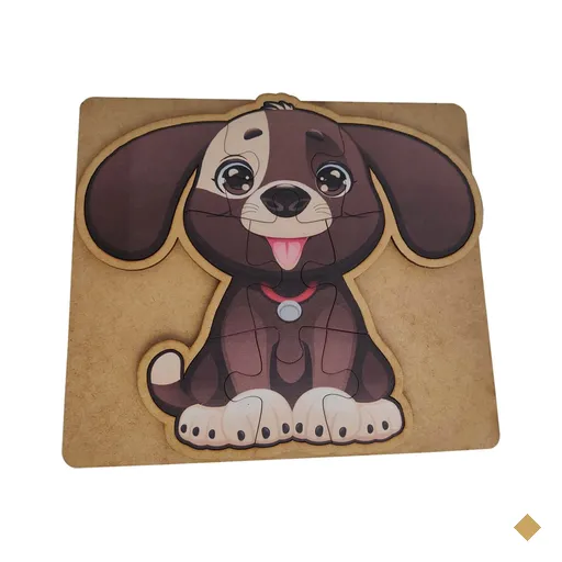 Quebra Cabeça Método Montessori Brincadeira com Aprendizado 9 Peças Cão…