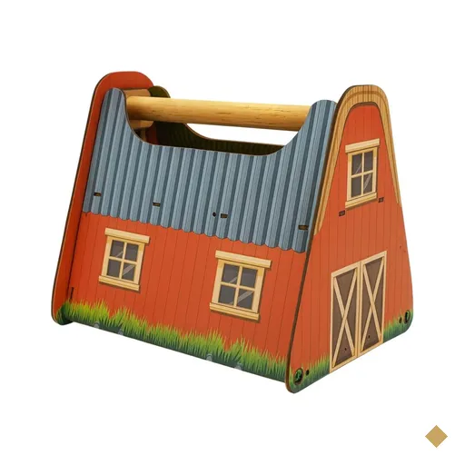 Mini Fazendinha Infantil Brinquedo Lúdico 3+ Celeiro Animais Dobrável MDF…