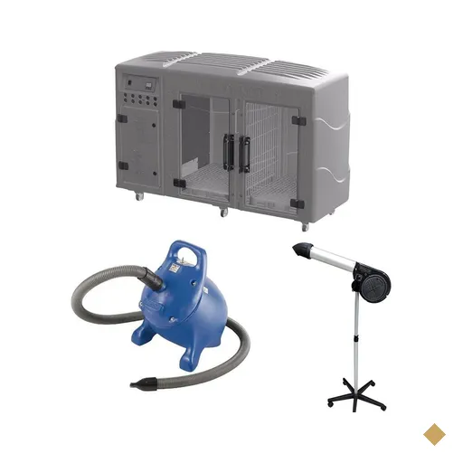 Kit Pet Shop Máquina de Secar + Secador 5000 Black e Soprador Rx Azul Kyklon