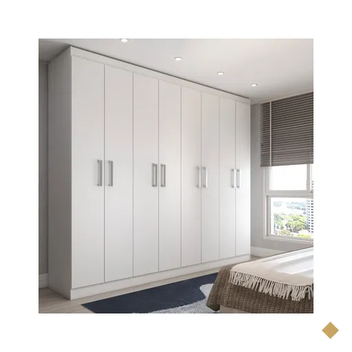 Guarda-Roupa Casal Ela e Ele 8 Portas 8 Prateleiras Malbec Branco Fosco -…