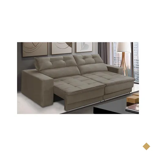 Sofá Retrátil e Reclinável 2 lugares 1,50m com Molas Emily Suede Capuccino…