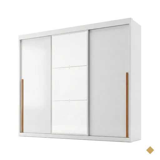 Guarda-Roupa / Roupeiro Maxel Senna com Espelho, 3 Portas de Correr, 6 Gavetas