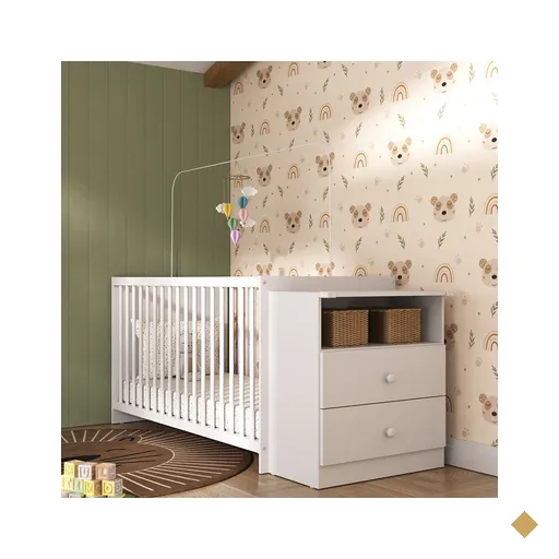 Berço Cômoda para Colchão 60 x 130 cm Multimóveis Meu Bebê FG2870 Branco