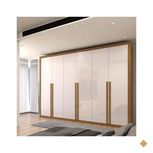 Guarda-Roupa Casal Classic 6 Portas 6 Gavetas 100% Mdf Cinamomo/Off White -…