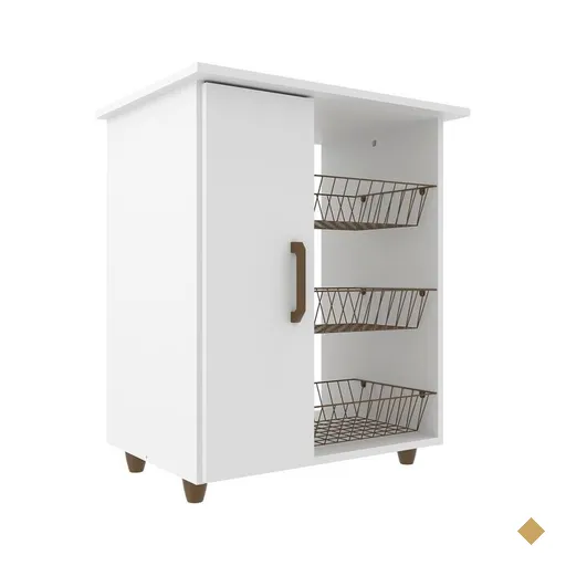 Balcão Multiuso Luna Móveis Sul, 1 Porta, 3 Cestas - 4571