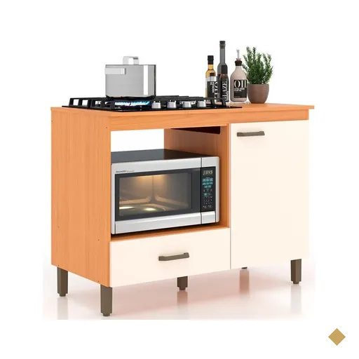 Balcão para Cooktop e Nicho para Forno Roma Móveis Sul, 1 Porta, 1 Gaveta -…