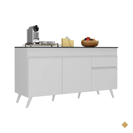 Balcão Cozinha Gabinete Pia 150 cm 3 Portas 1 Gaveta Veneza Multimóveis…