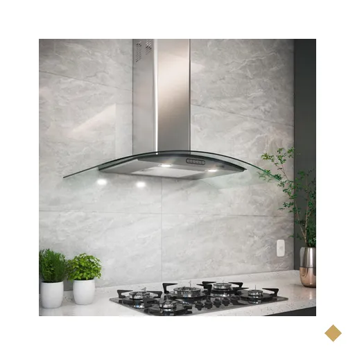 Coifa de Parede Slim 80 Cm com Vidro Curvo 220v Inox - Fogatti