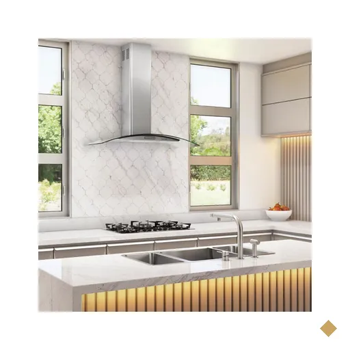 Coifa de Parede Slim 90 Cm com Vidro Curvo 220v Inox - Fogatti
