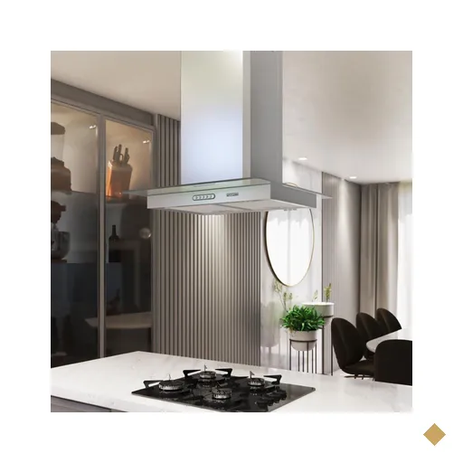 Coifa de Ilha 60 Cm Vidro Reto 110v Inox - Fogatti