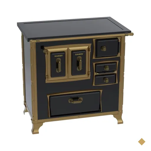 Fogao A Lenha GII N 1 Renaissance Premium Preto Saída Esquerda