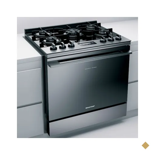 Fogão Brastemp 5 Bocas De Embutir Cor Inox Com Mesa De Vidro E Touch Timer Com…