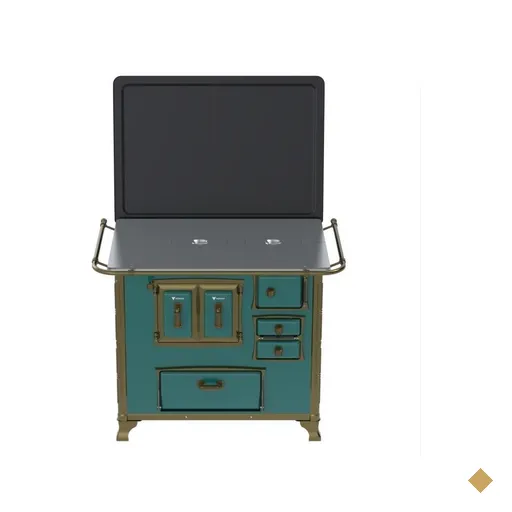 Fogao A Lenha N 2 Renaissance Chapa De Aluminio Turquesa Saída Direita ou…