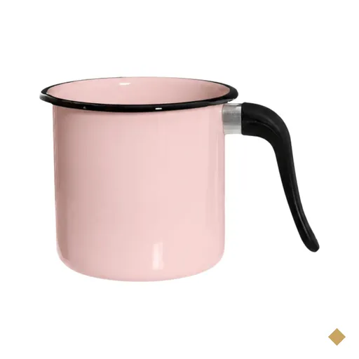 Leiteira 1,5L Ágata Aço Esmaltado Rosa com Cabo de Nylon Esmaltados Silva…