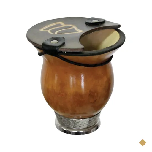 Kit Chimarrão Cuia Média Para Pequena Com Pé De Metal Bocal Queimado Lisa…