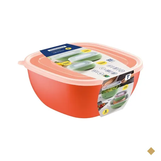 Jogo de Potes Tramontina MixColor em Polipropileno Laranja com Tampa…