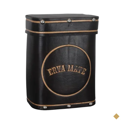 Porta Erva Mate Em Couro 1 Kg