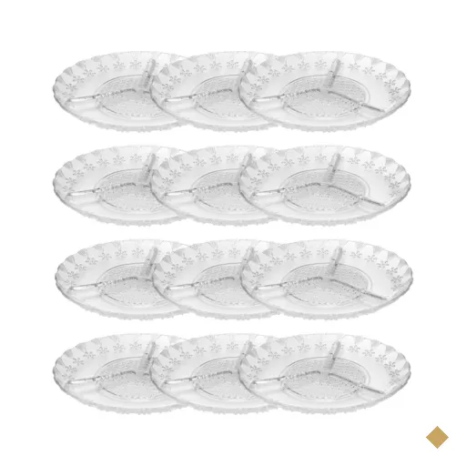 12 Petisqueiras Redondas Vidro com 3 Divisórias Floral Lyor Bandejas…