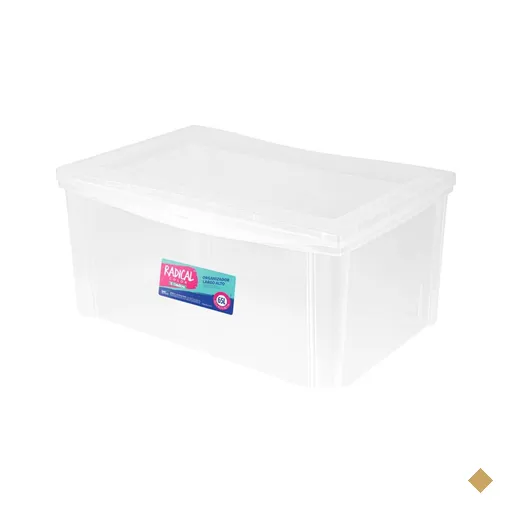Caixa Organizadora Plástica Transparente 65L Tampa com Trava Radical Color…
