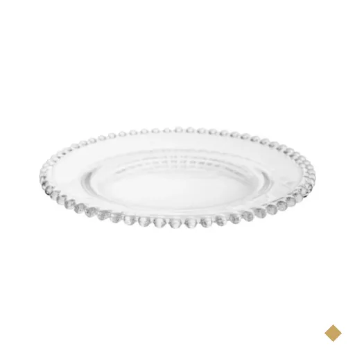 Jogo 12 Pratos de Sobremesa Cristal 20cm Linha Pearl Wolff D
