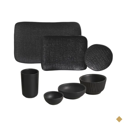 Aparelho de Jantar Japonês 28 peças Porto Brasil Preto Matte Cerâmica…