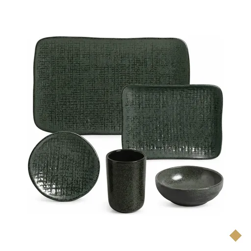 Conjunto para Servir Sushi 30pçs Cerâmica Porto Brasil Verde Travessa…