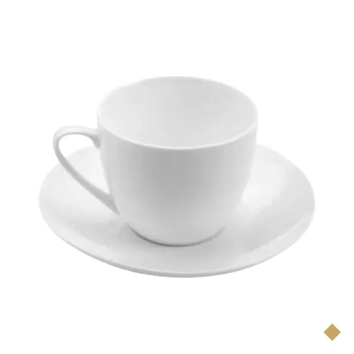 Jogo 48 Xícaras com Pires 220ml Porcelana Branca Clean Lyor Chá Café Padaria…