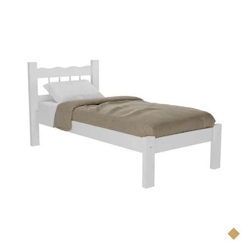 Cama Solteiro Madeira Maciça para Colchão 78/88 x 188cm Madri Multimóveis…