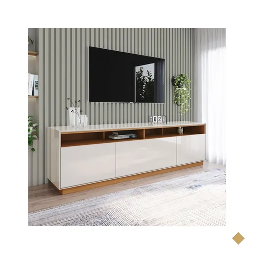 Rack para TV Até 80 Polegadas Orion 3 Portas Cinamomo/Off White - Henn